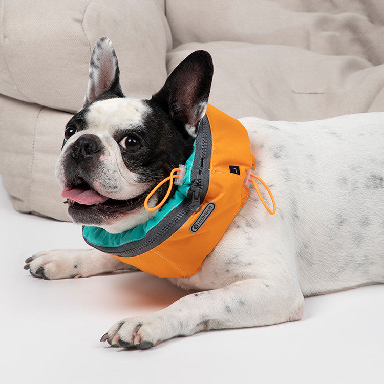 HKM-7723325 Cooling Scarf for Dogs – Green and Orange Options, Size M/L/XL, Quick-Drying Polyester with Ice Packs