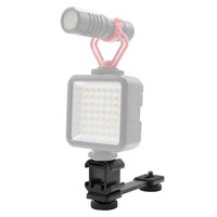 HKM-772435 Aluminum Alloy Three-Head Hot Shoe Crossbar Bracket for Microphone and Camera Flash