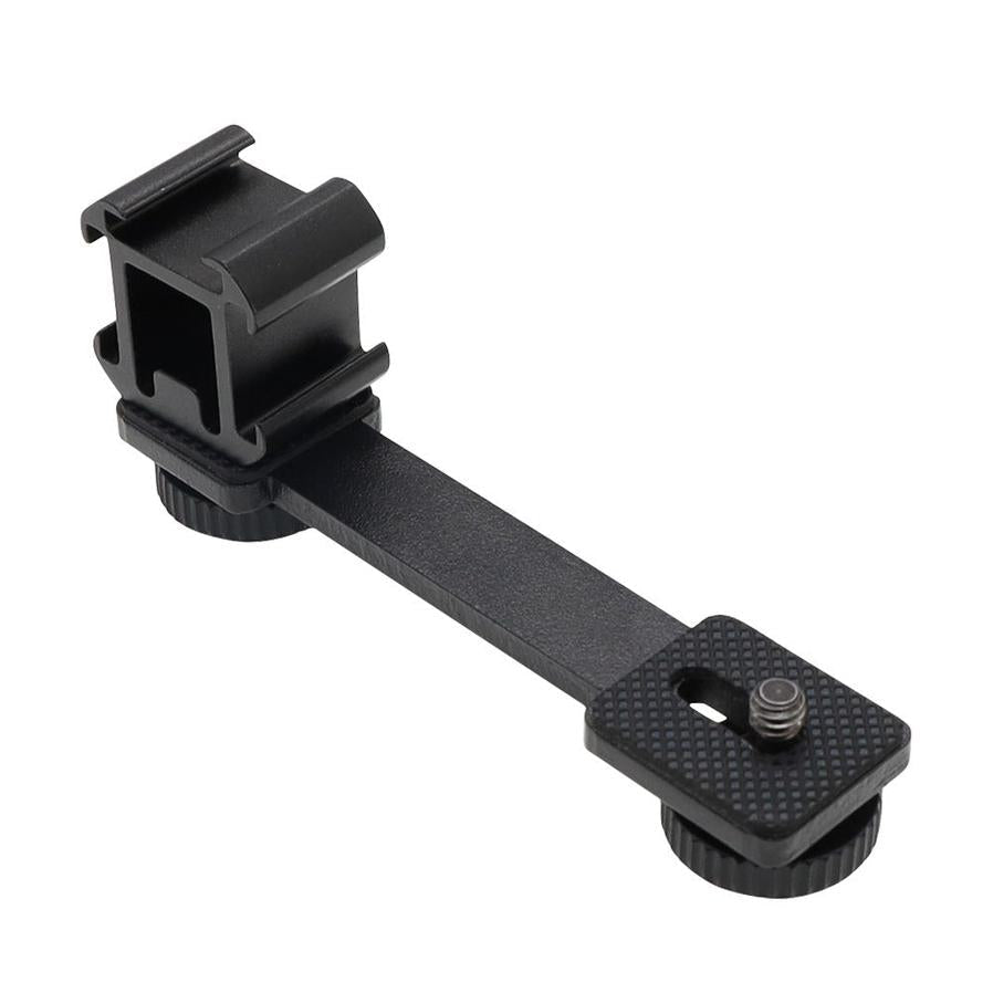 HKM-772435 Aluminum Alloy Three-Head Hot Shoe Crossbar Bracket for Microphone and Camera Flash