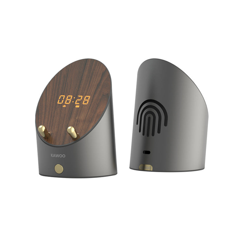 HKM-772435 Wireless Bluetooth Speaker with Portable Alarm Clock and USB Charging, Aluminum Alloy Shell, 10m Range