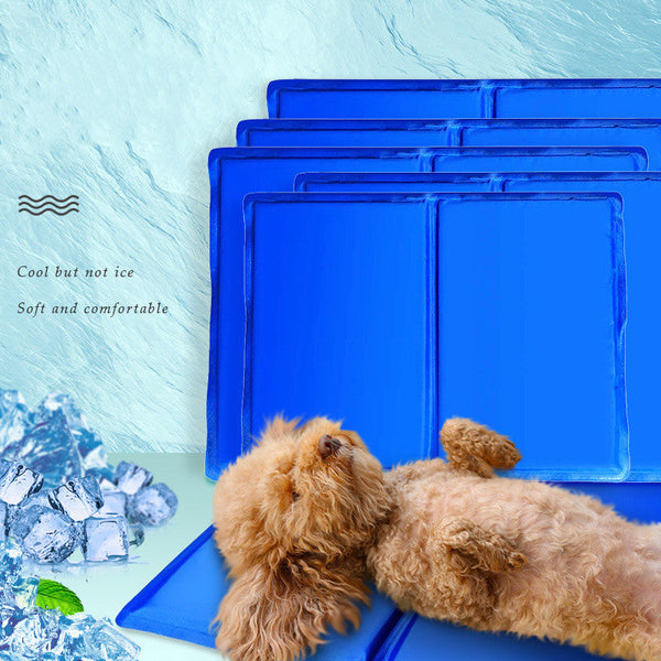 HKM-7724605 Cool Gel Pet Mat - Soft, Comfortable, Easy to Clean Blue Design, 40x50cm