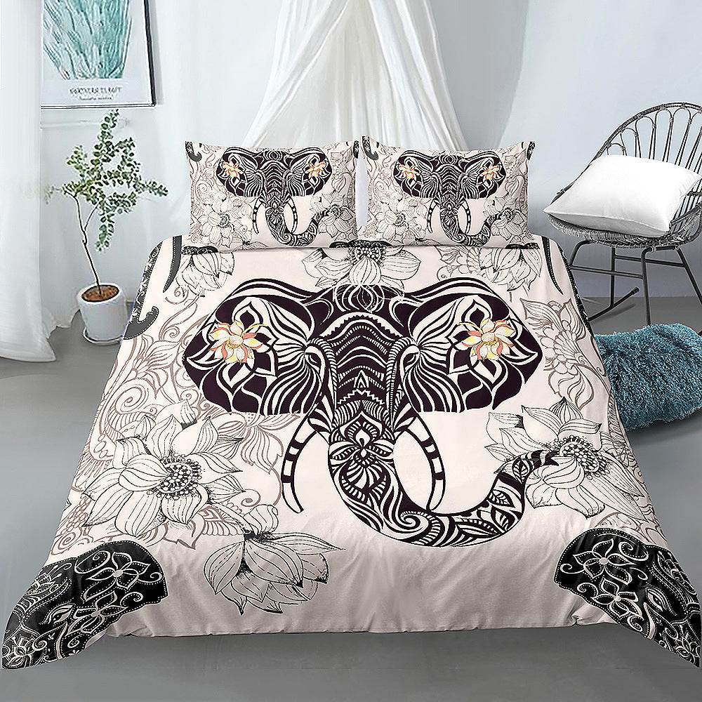 HKM-772563 Digital Printed Cartoon Elephant Bedding Set - Multiple Sizes Available