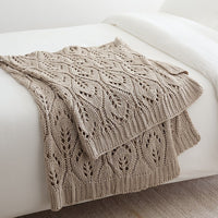 HKM-772563 Nordic Style Solid Color Knitted Leisure Blanket in Various Sizes