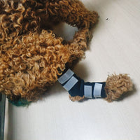 HKM-7726013 Glow-in-the-Dark Dog Knee Brace for Injury Recovery - Black Nylon with Reflective Velcro