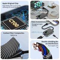 HKM-772627 Lightning to USB 3.0 and Type-C OTG Adapter with Type-C Headphone Jack for Fast Charging iPhone 7 8 X 11 12 Pro Max
