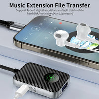 HKM-772627 Lightning to USB 3.0 and Type-C OTG Adapter with Type-C Headphone Jack for Fast Charging iPhone 7 8 X 11 12 Pro Max