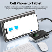 HKM-772627 Lightning to USB 3.0 and Type-C OTG Adapter with Type-C Headphone Jack for Fast Charging iPhone 7 8 X 11 12 Pro Max