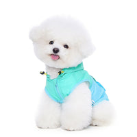 HKM-7727293 Dog Traction Vest for Small Breeds - Sun Protection Clothing for Bichon and Schnauzer in Blue Green, 100% Nylon