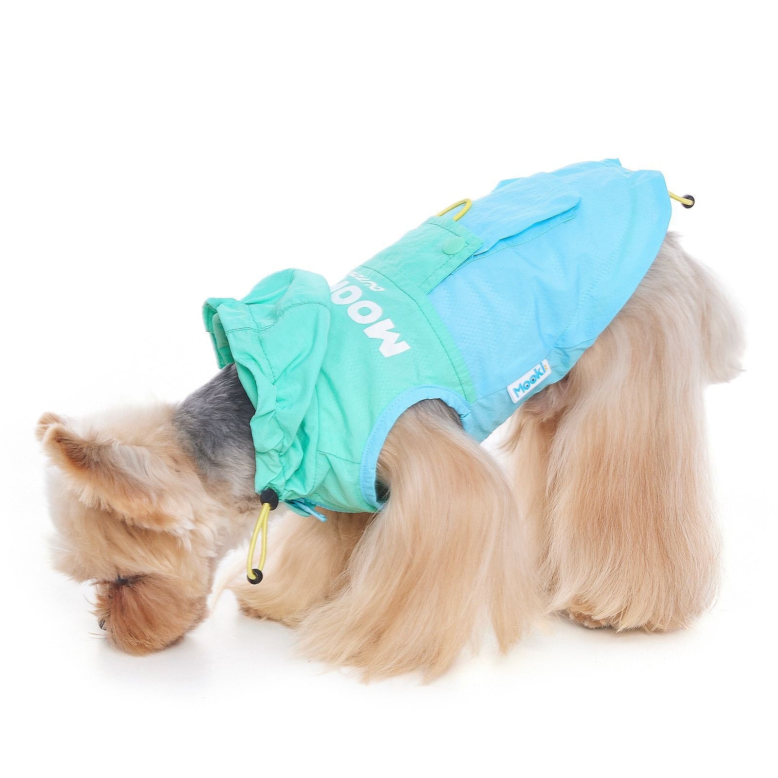 HKM-7727293 Dog Traction Vest for Small Breeds - Sun Protection Clothing for Bichon and Schnauzer in Blue Green, 100% Nylon