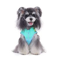 HKM-7727293 Dog Traction Vest for Small Breeds - Sun Protection Clothing for Bichon and Schnauzer in Blue Green, 100% Nylon