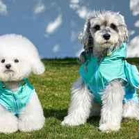 HKM-7727293 Dog Traction Vest for Small Breeds - Sun Protection Clothing for Bichon and Schnauzer in Blue Green, 100% Nylon