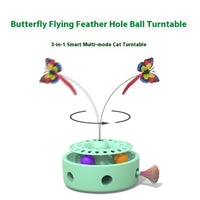HKM-7729341 Three-in-One Electric Cat Turntable with Flying Feather Toy - Color Options: Pink, Blue, White