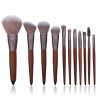 HKM-772947 Portable Man-Made Fiber Hair Makeup Brush with Wooden Handle - 18cm Length