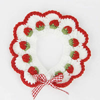 HKM-7729981 Strawberry Pattern Cat Collar with Breakaway Buckle and Bow Tie for Kittens and Small Dogs