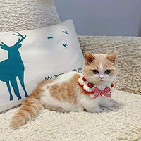 HKM-7729981 Strawberry Pattern Cat Collar with Breakaway Buckle and Bow Tie for Kittens and Small Dogs