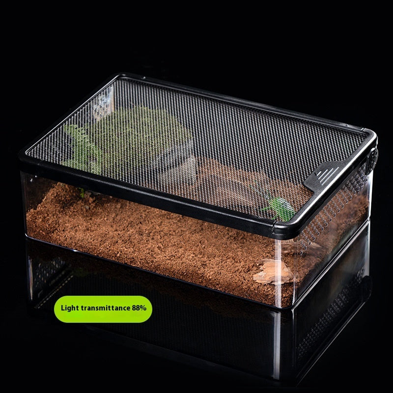 HKM-7730109 Transparent Climbing Crawler Box for Turtles, Hamsters, and Snakes with Anti-Escape Design