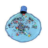 HKM-773011 Children's Foldable Canvas Play Mat with Toy Storage Basket - Durable Polyester Fabric