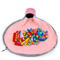 HKM-773011 Children's Foldable Canvas Play Mat with Toy Storage Basket - Durable Polyester Fabric