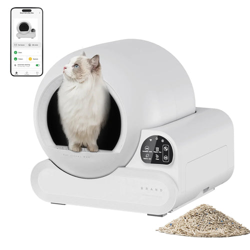 HKM-773011 Smart Wi-Fi Enabled Self-Cleaning Cat Litter Box with Advanced Odor Control and Easy Clean Design - 70L Capacity