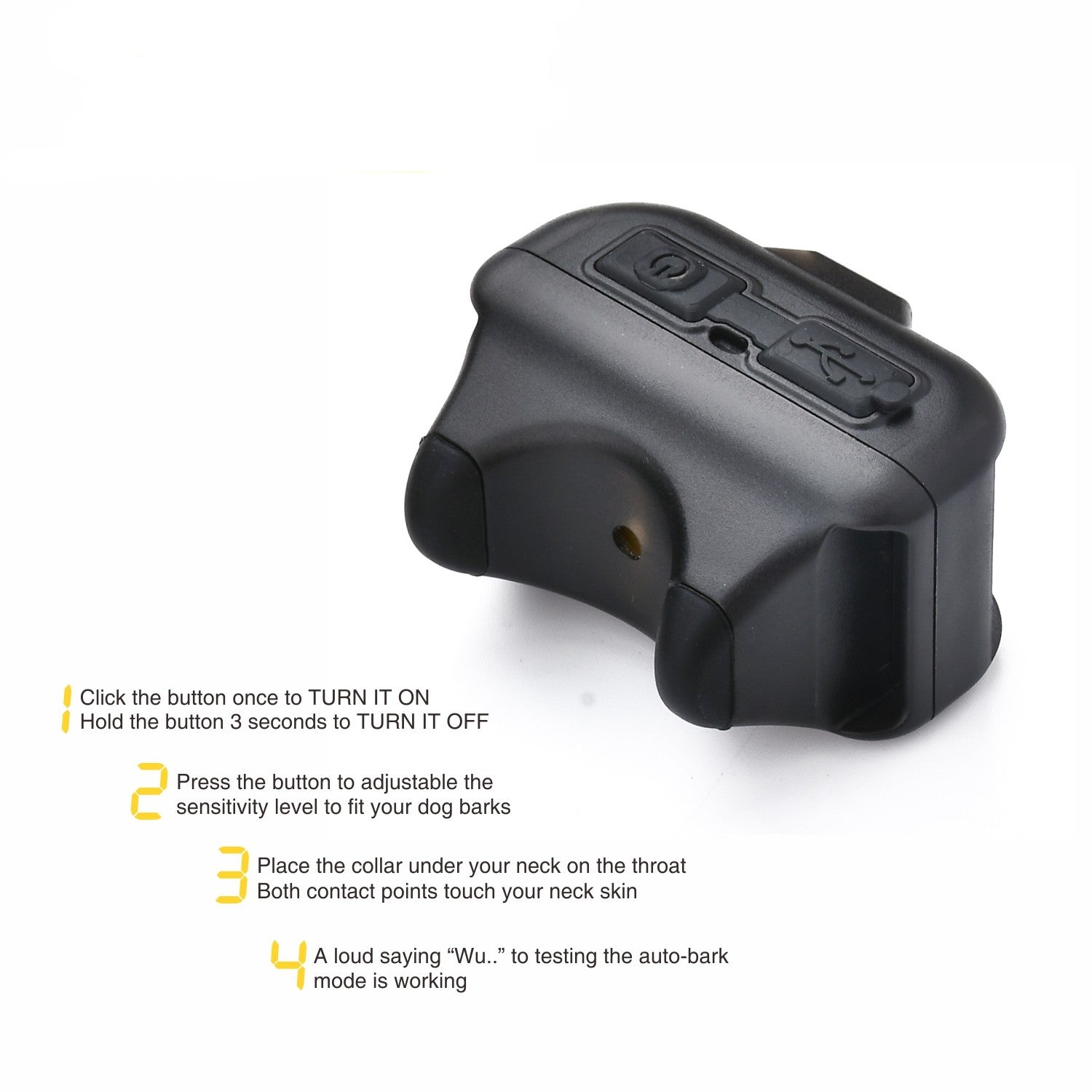 HKM-7730493 Adjustable Automatic Bark Control Collar for Small to Large Dogs, Beep & Shock Modes, 5 Sensitivity Levels, Test Light Included