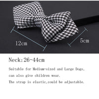 HKM-7730749 Elegant Adjustable Dog and Cat Bow Tie in Classic British Design - 12x5cm, Fits 25-48cm Neck