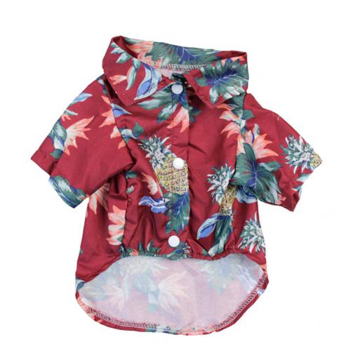 HKM-7730877 Hawaiian-Inspired Summer Beach Shirt for Dogs - Casual Pet Apparel in Various Colors and Sizes