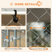 HKM-7732157 Heavy-Duty Dog Kennel with Galvanized Steel Frame, Waterproof Canopy & Secure Lock Door for Outdoor Use