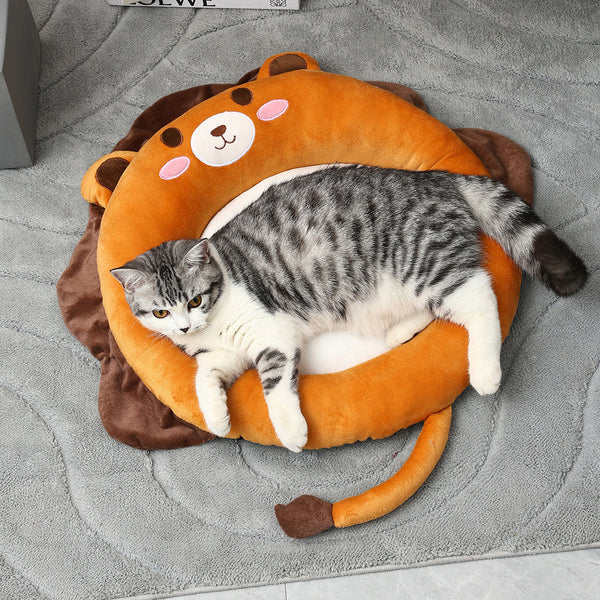 HKM-7732541 Warm and Soft Pet Bed for Cats - Cozy Indoor Kennel with Cloth Material