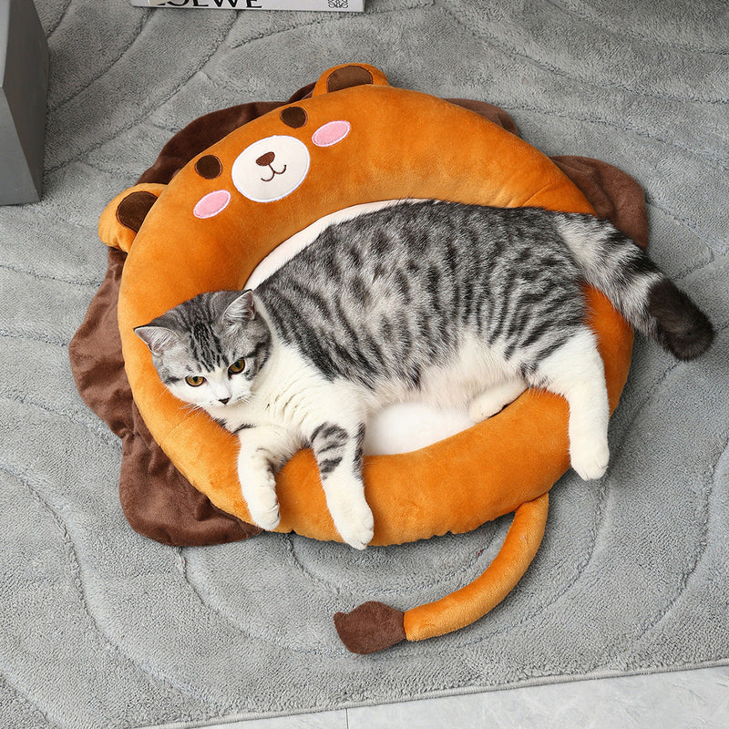 HKM-7732541 Warm and Soft Pet Bed for Cats - Cozy Indoor Kennel with Cloth Material