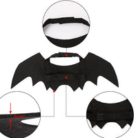 HKM-7732669 Cool Black Felt Dog Bat Wings Costume Accessory with Adjustable Velcro Straps