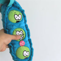 HKM-7733309 Plush Detachable Blue Pea-Shaped Dog Food Toy for Interactive Play