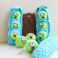 HKM-7733309 Plush Detachable Blue Pea-Shaped Dog Food Toy for Interactive Play