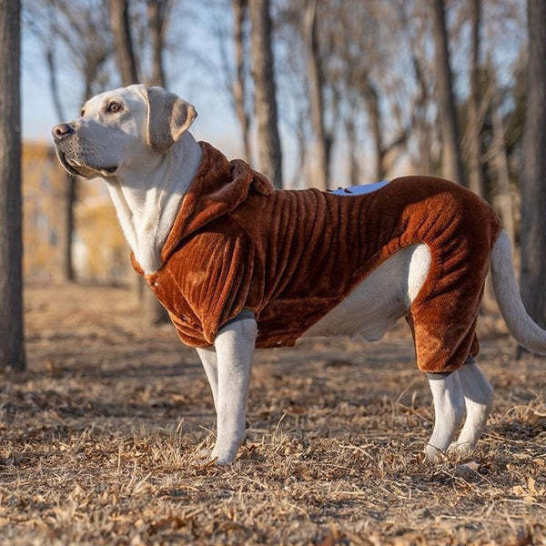 HKM-7733565 Cozy Coral Fleece Sweatshirts for Large Dogs in Various Colors and Sizes