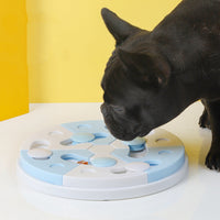 HKM-7734461 Interactive Blue and White Jigsaw Puzzle Feeding Tray for Dogs