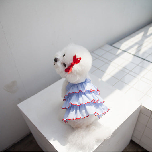 HKM-7735869 Summer Cartoon Pet Suspender Skirt Dress for Dogs in Multiple Sizes