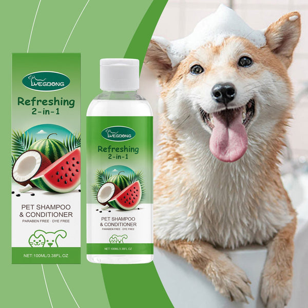 HKM-7736125 2-in-1 Pet Shampoo and Shower Gel with Watermelon and Coconut Extract, 100ml