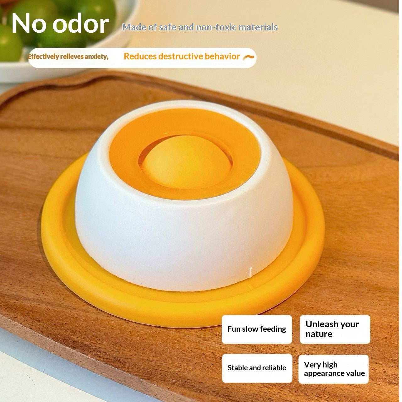 HKM-7736893 Anti-Spill Slow Feeder Cat Toy - Chew-Resistant Treat Dispenser for Boredom Relief