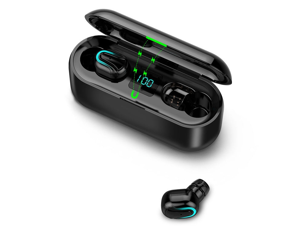 HKM-773779 Q32-1 LED Bluetooth 5.0 Binaural Headset with Voice Control and Stereo Sound