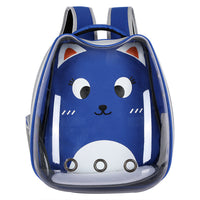 HKM-7737917 Transparent Cat Backpack with Cat Ears – Portable Pet Carrier for Travel and Outings, Durable Zipper Closure, Various Colors