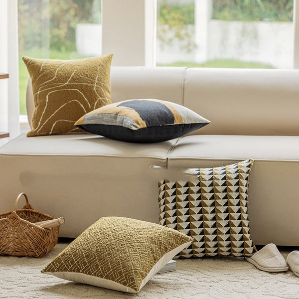 HKM-773843 Nordic Geometric Pattern Sofa Cushion 45x45cm with PP Cotton Filler