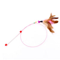 HKM-7739069 Long Elastic Steel Wire Feather Cat Toy with Suction Cup Attachment