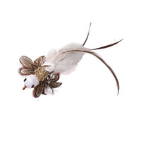 HKM-7739069 Long Elastic Steel Wire Feather Cat Toy with Suction Cup Attachment
