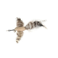 HKM-7739069 Long Elastic Steel Wire Feather Cat Toy with Suction Cup Attachment