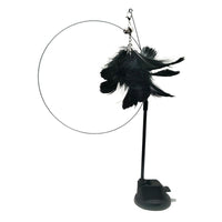HKM-7739069 Long Elastic Steel Wire Feather Cat Toy with Suction Cup Attachment