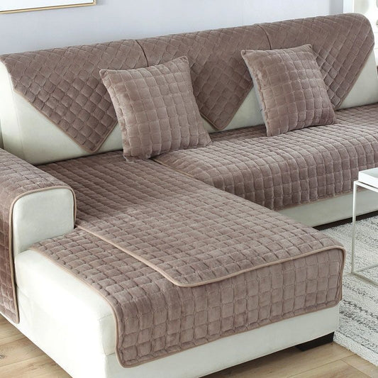HKM-774035 Thickened Fleece Non-Slip Sofa Cushion Cover in Various Sizes and Colors