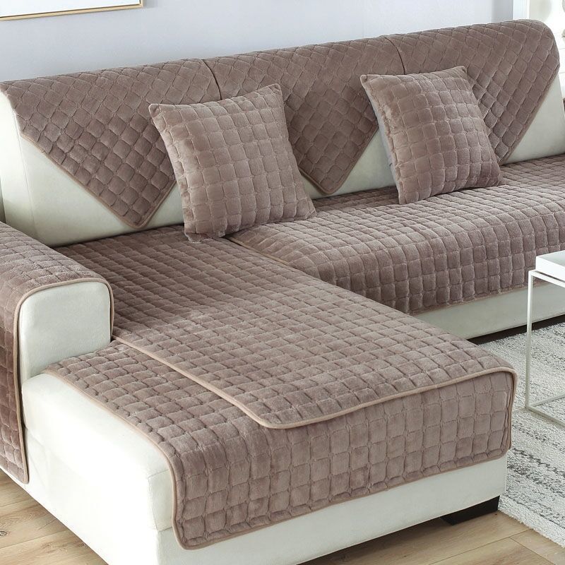 HKM-774035 Thickened Fleece Non-Slip Sofa Cushion Cover in Various Sizes and Colors