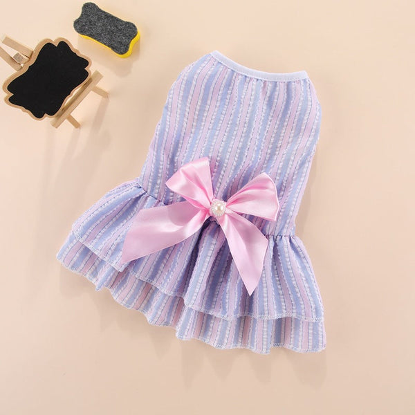 HKM-7740605 Vertical Striped Pet Skirt in Multiple Colors for Cats and Dogs