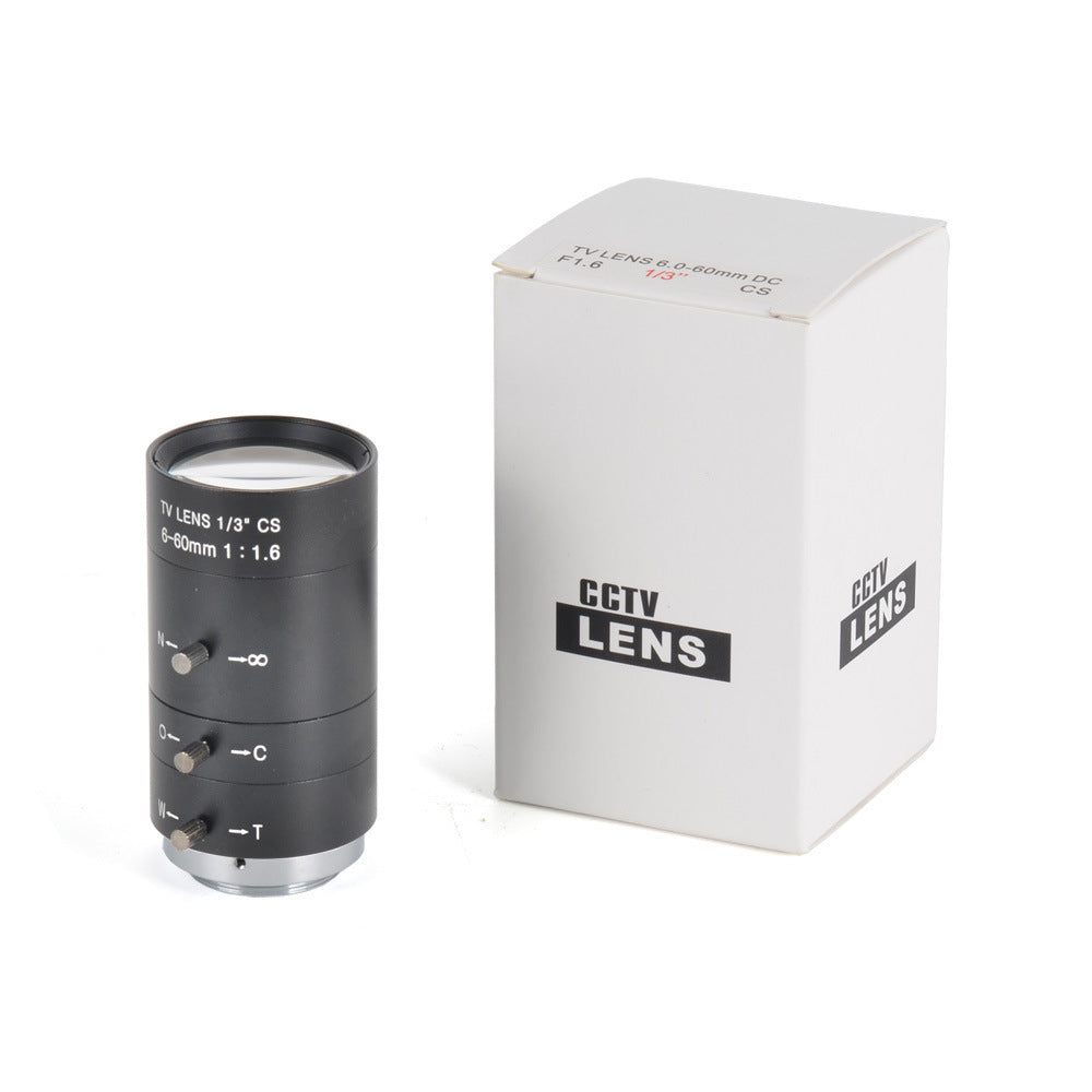 HKM-774099 Manual Aperture 6-60MM Lens for CS-Mount Cameras with 1:1.6 Aperture and 0.3M Closest Focus