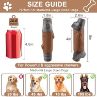 HKM-7741501 Indestructible Dog Chew Toy for Aggressive Chewers - Large Size with Bacon Flavor, Durable Nylon Design