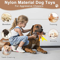 HKM-7741501 Indestructible Dog Chew Toy for Aggressive Chewers - Large Size with Bacon Flavor, Durable Nylon Design